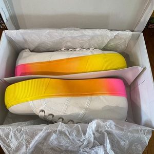 STEVE MADDEN Emmi Rainbow Canvas Platform Sneakers